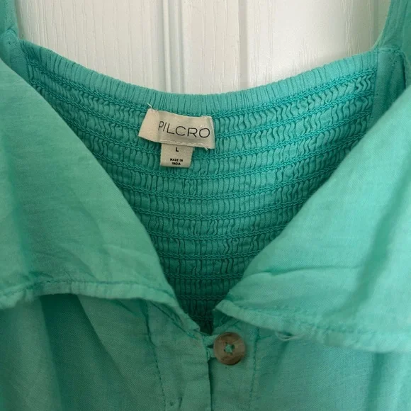 Pilcro Flutter-sleeve Button-front Tiered Maxi Dress - Picture 3 of 6